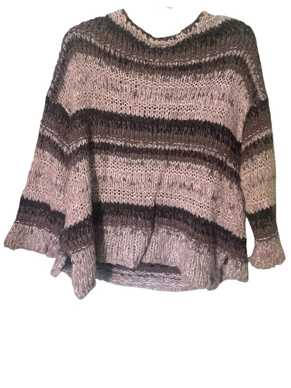Free People chunky knit striped sweater. Wool/Alpca/Mohair/other blend Size S/P - Picture 4 of 8